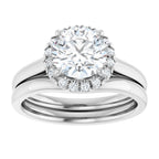French-Set Halo-Style Engagement Ring