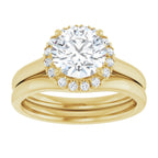 French-Set Halo-Style Engagement Ring