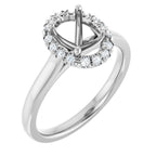 French-Set Halo-Style Engagement Ring