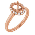 French-Set Halo-Style Engagement Ring