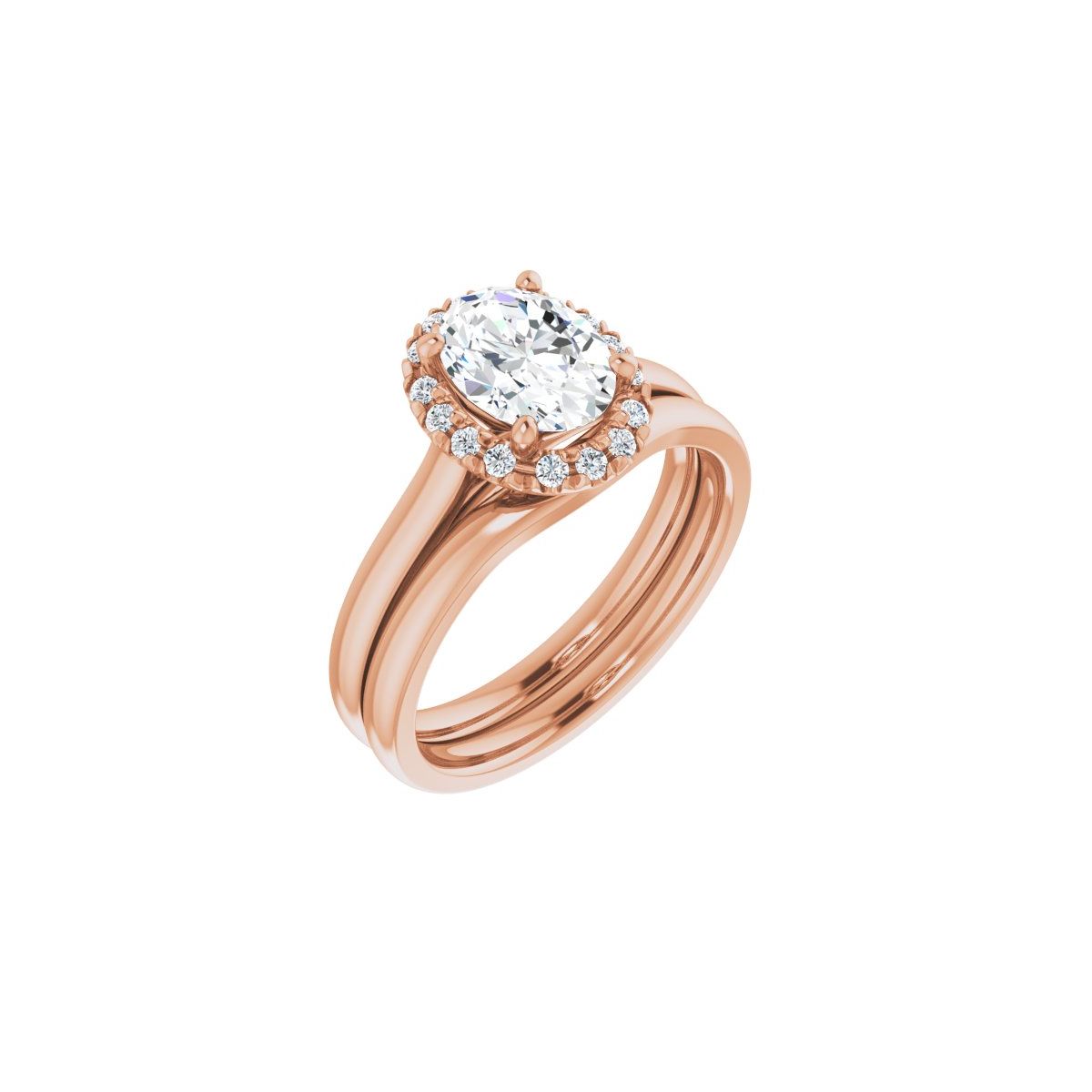 French-Set Halo-Style Engagement Ring