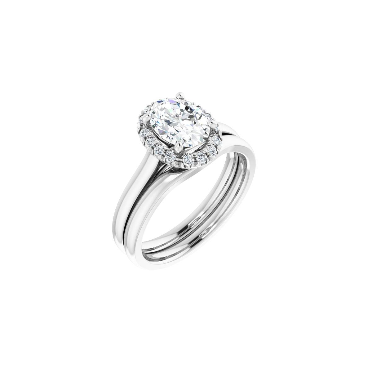 French-Set Halo-Style Engagement Ring