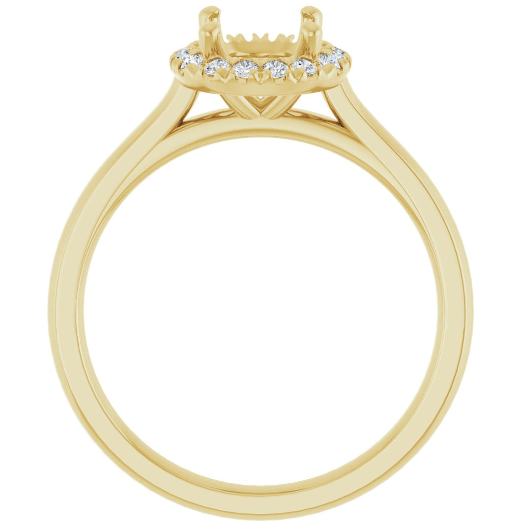 French-Set Halo-Style Engagement Ring