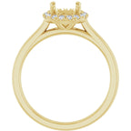 French-Set Halo-Style Engagement Ring