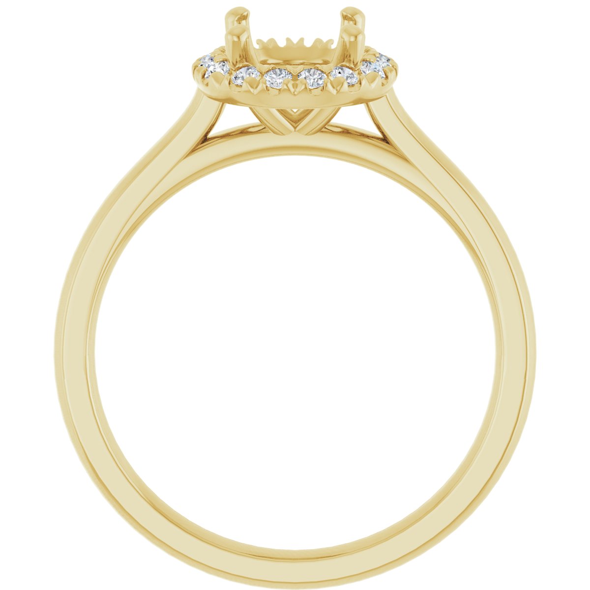 French-Set Halo-Style Engagement Ring
