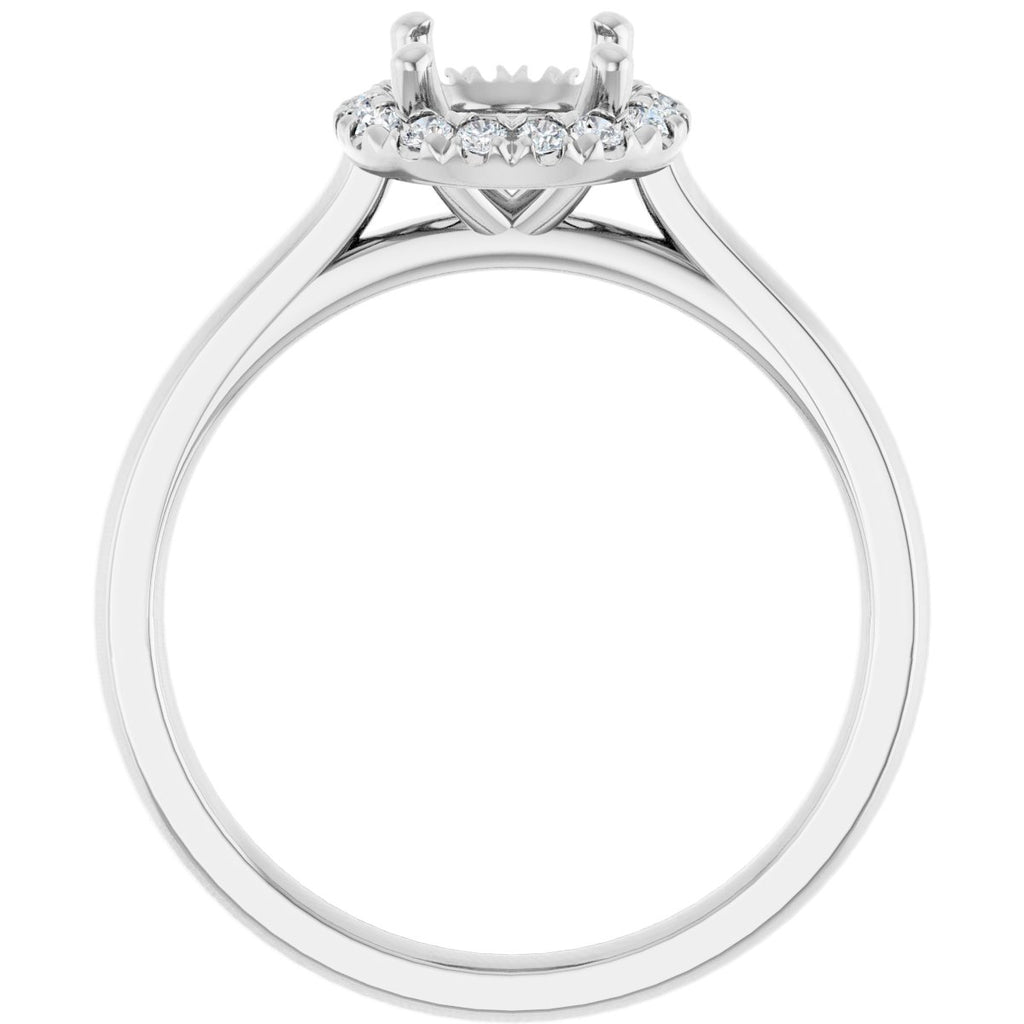 French-Set Halo-Style Engagement Ring