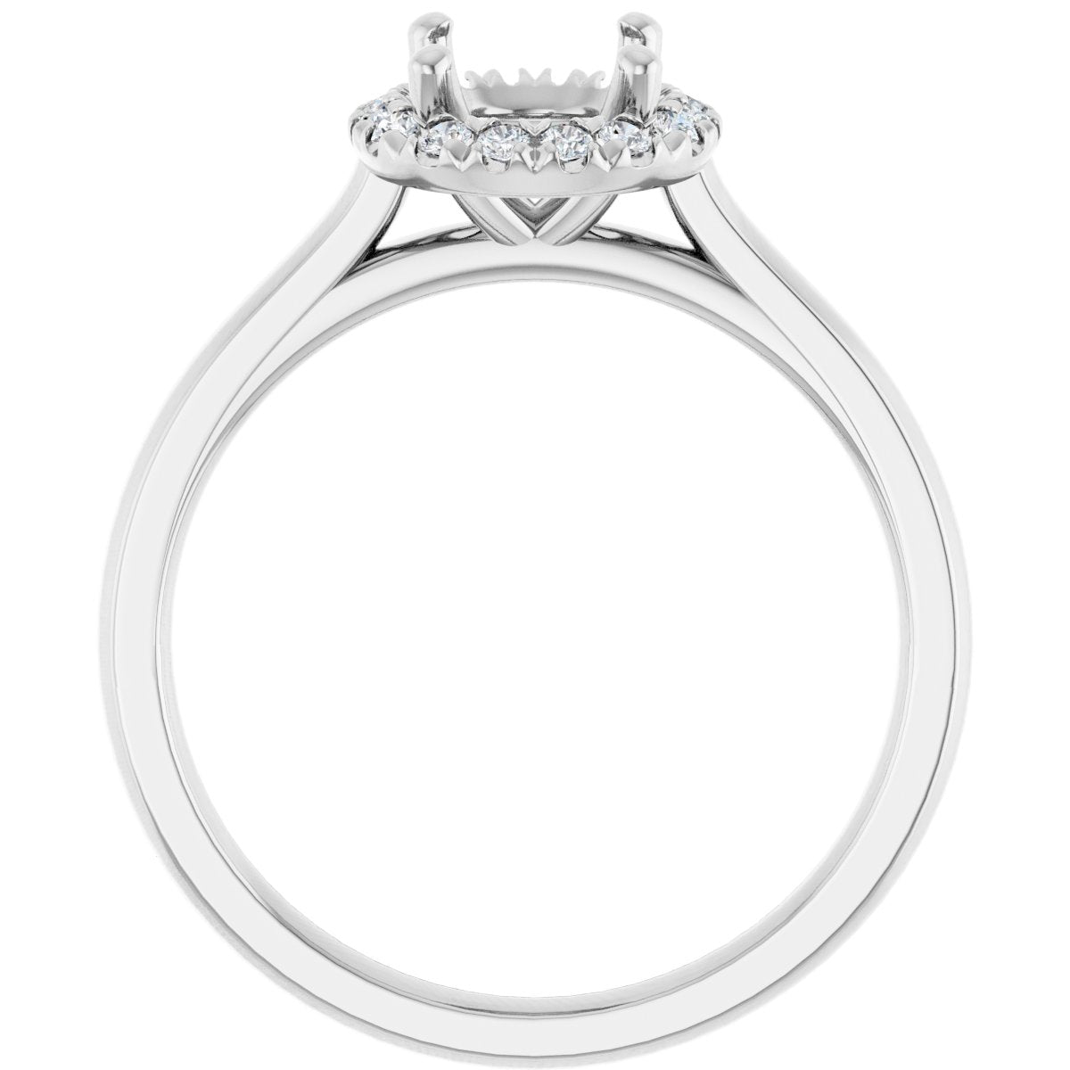 French-Set Halo-Style Engagement Ring