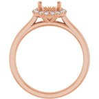 French-Set Halo-Style Engagement Ring