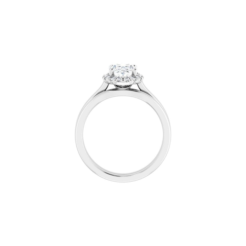 French-Set Halo-Style Engagement Ring