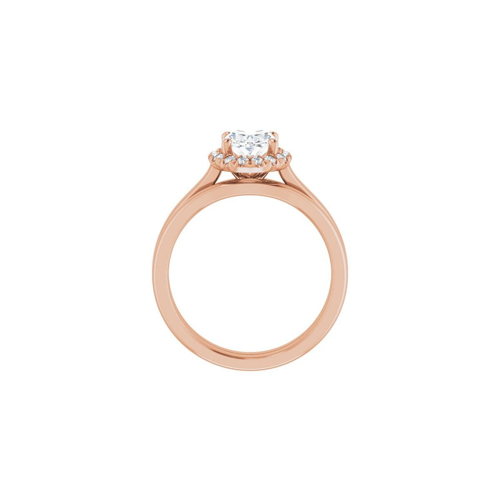 French-Set Halo-Style Engagement Ring
