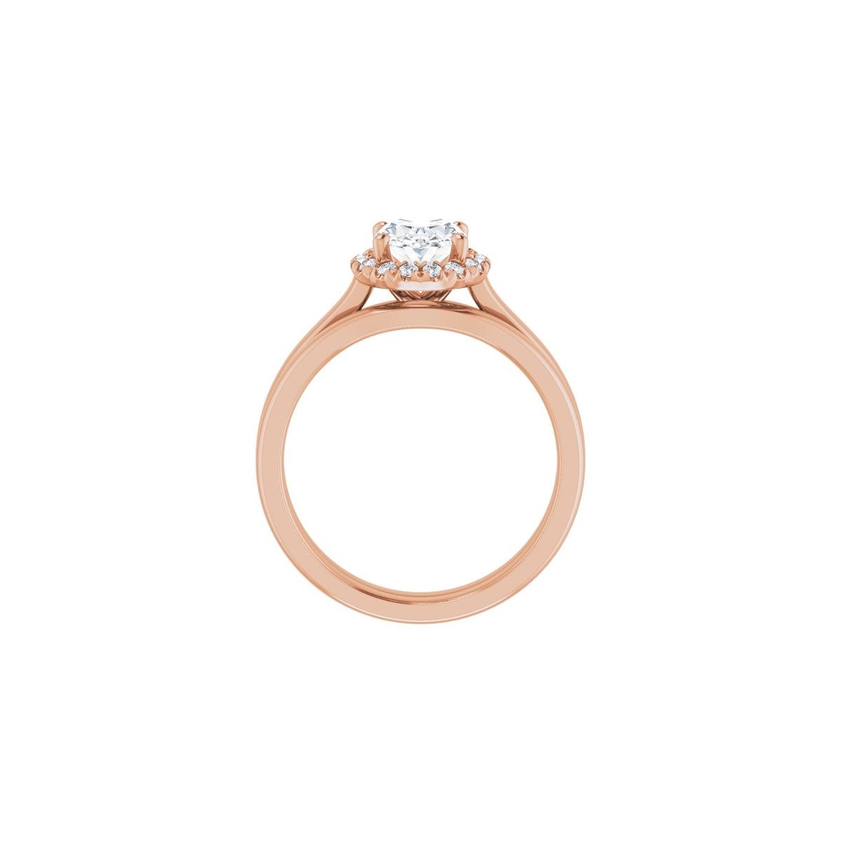 French-Set Halo-Style Engagement Ring