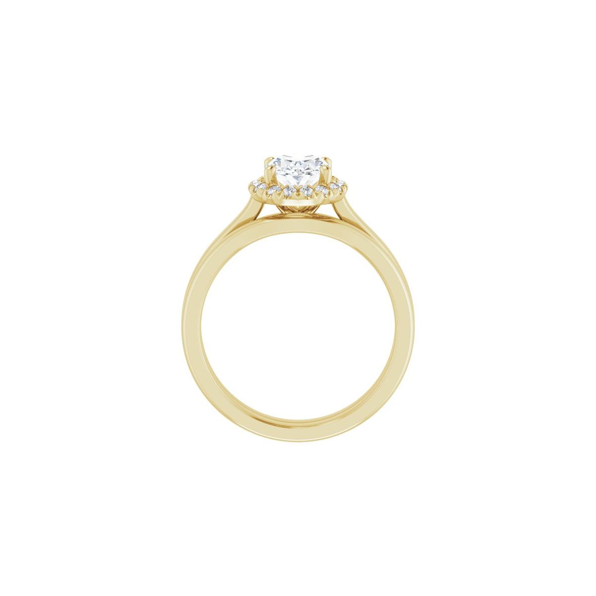 French-Set Halo-Style Engagement Ring