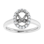 French-Set Halo-Style Engagement Ring