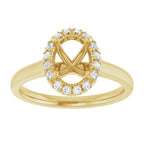 French-Set Halo-Style Engagement Ring