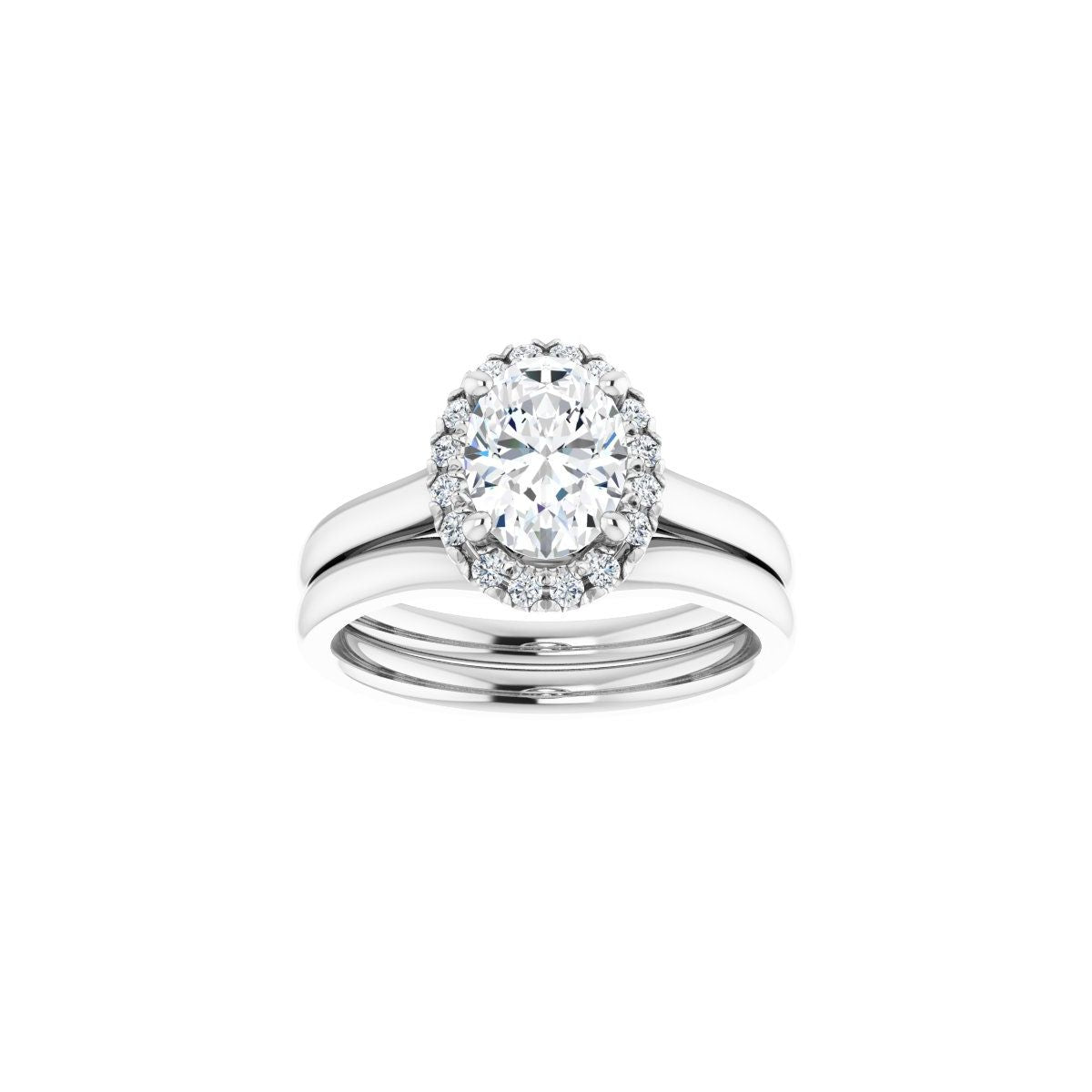French-Set Halo-Style Engagement Ring