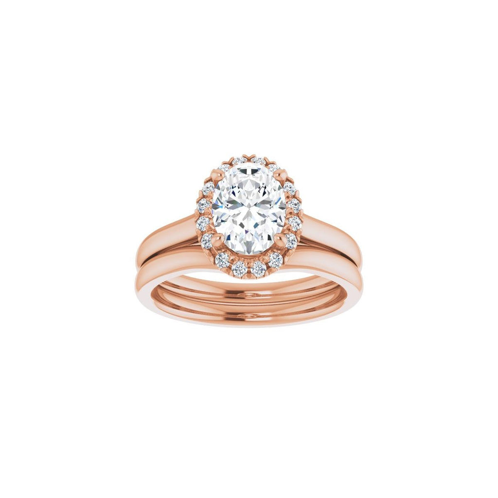 French-Set Halo-Style Engagement Ring