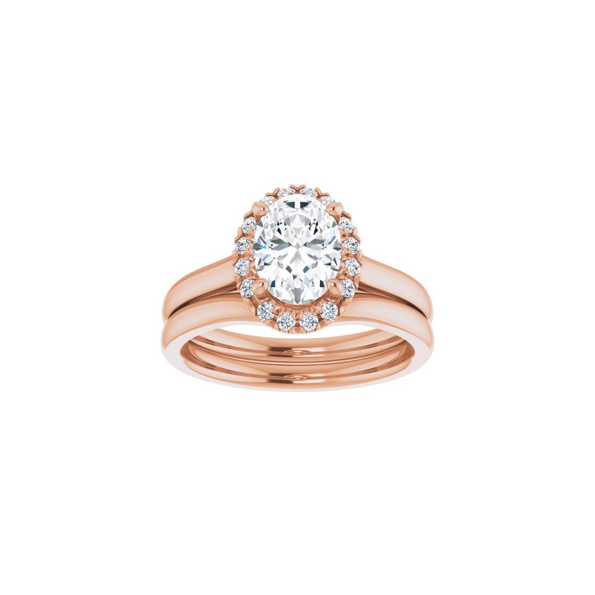 French-Set Halo-Style Engagement Ring