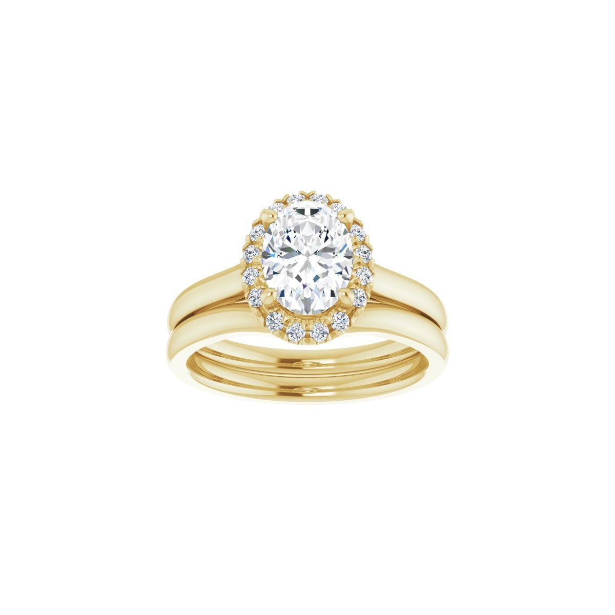 French-Set Halo-Style Engagement Ring