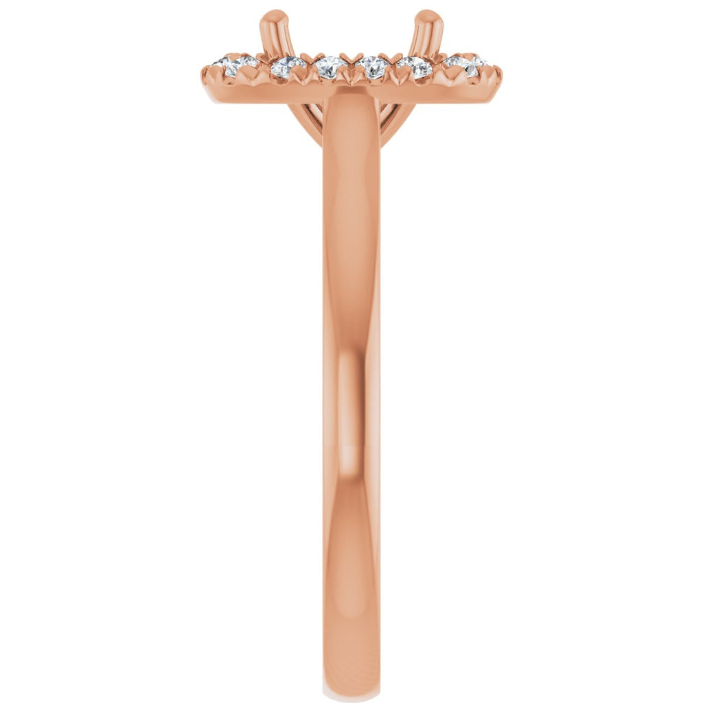 French-Set Halo-Style Engagement Ring