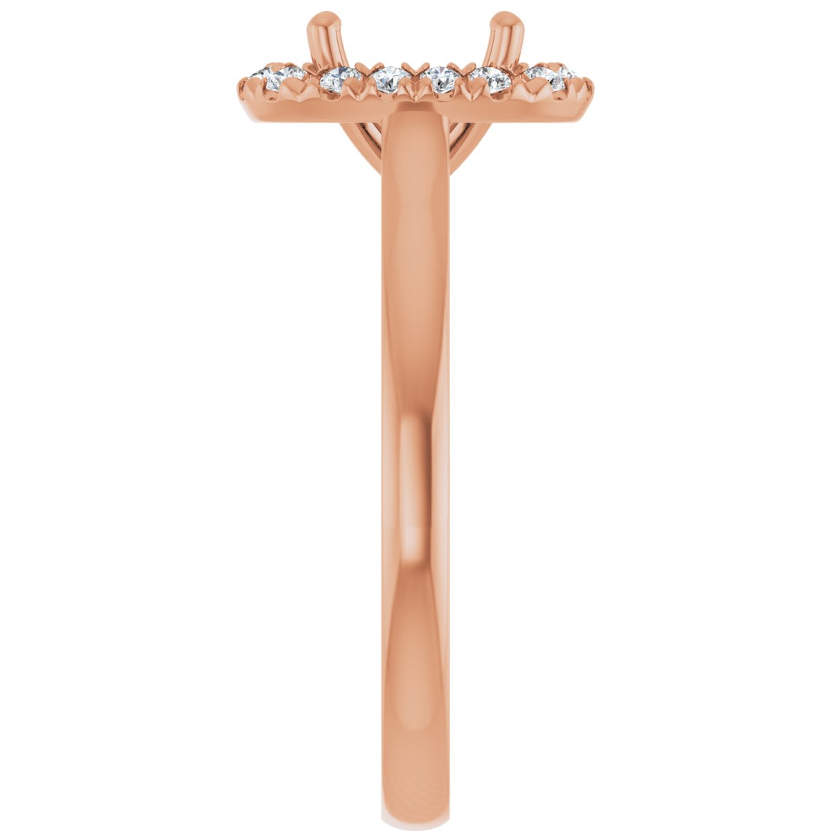 French-Set Halo-Style Engagement Ring
