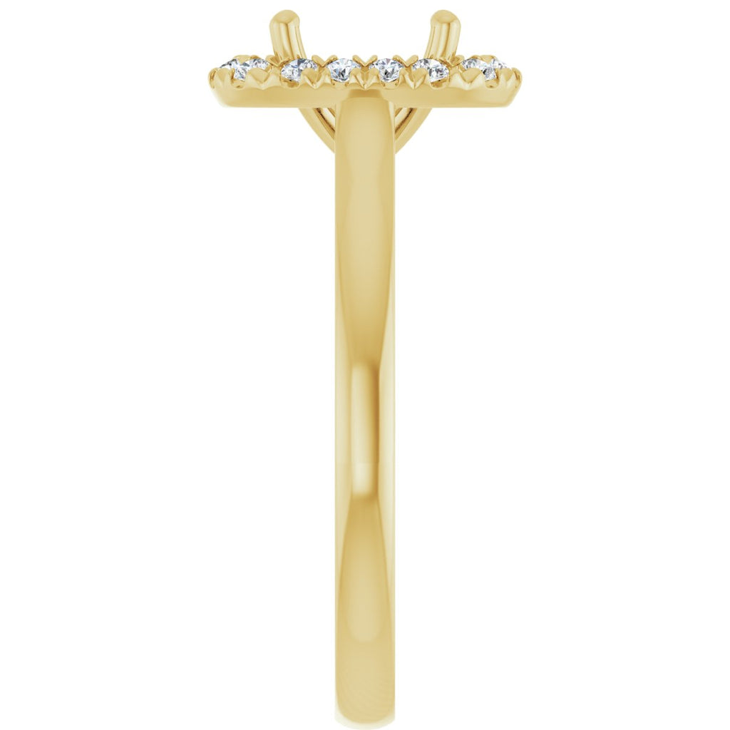 French-Set Halo-Style Engagement Ring