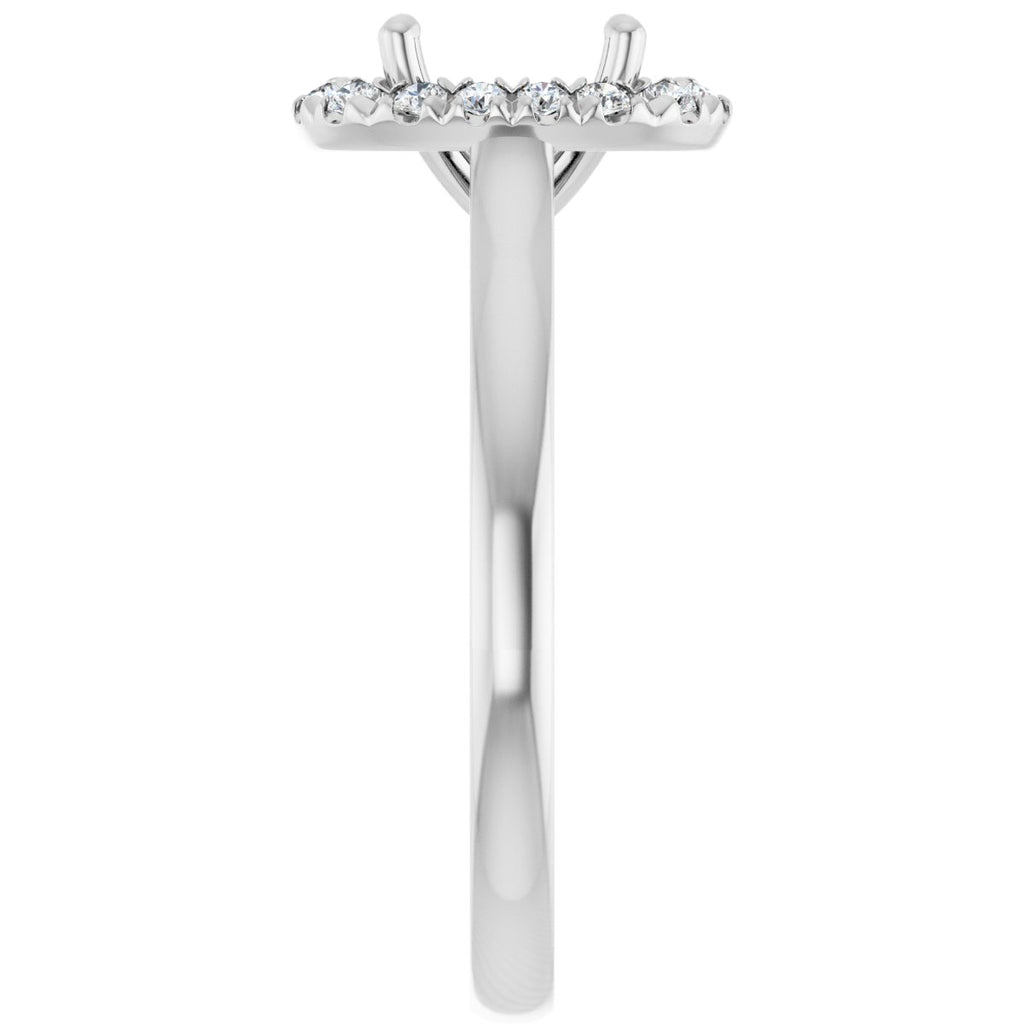 French-Set Halo-Style Engagement Ring