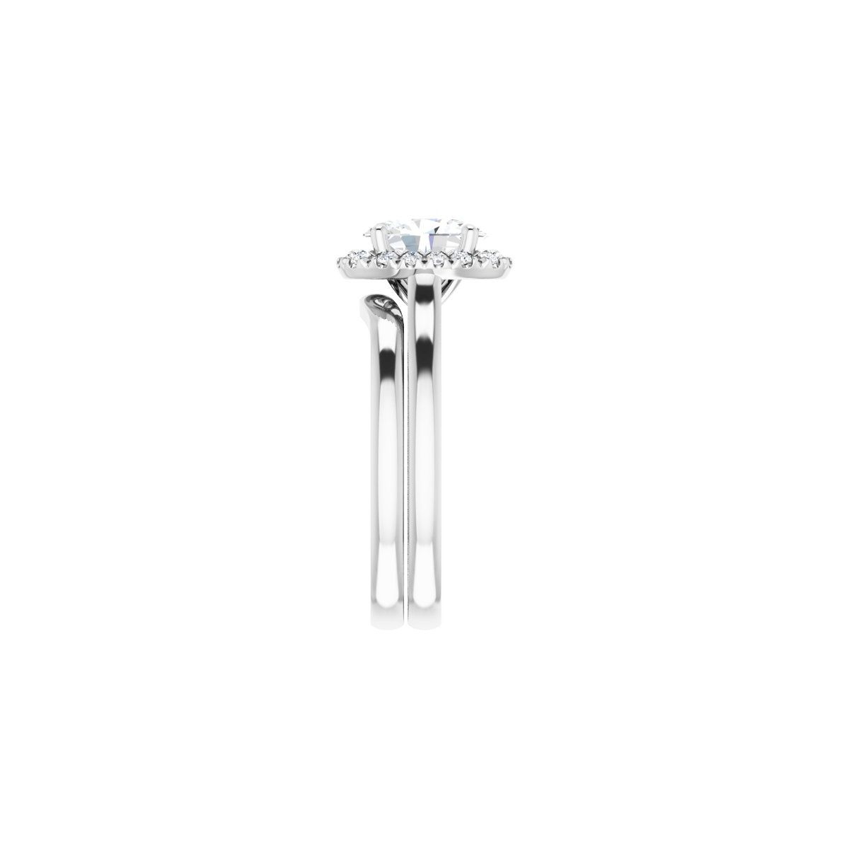 French-Set Halo-Style Engagement Ring
