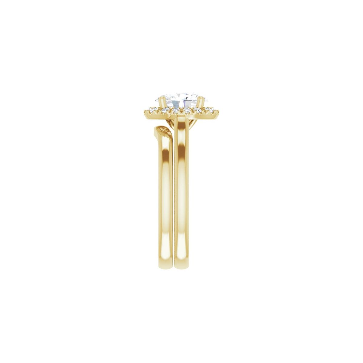 French-Set Halo-Style Engagement Ring