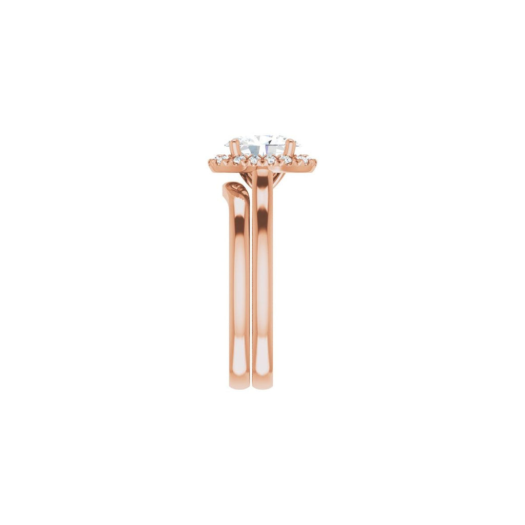 French-Set Halo-Style Engagement Ring
