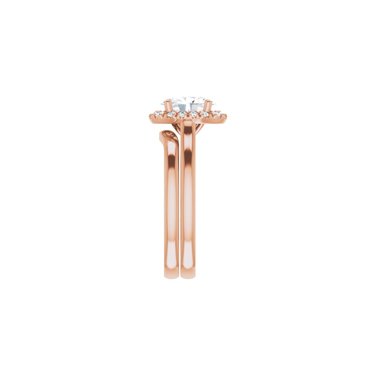 French-Set Halo-Style Engagement Ring