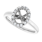 French-Set Halo-Style Engagement Ring