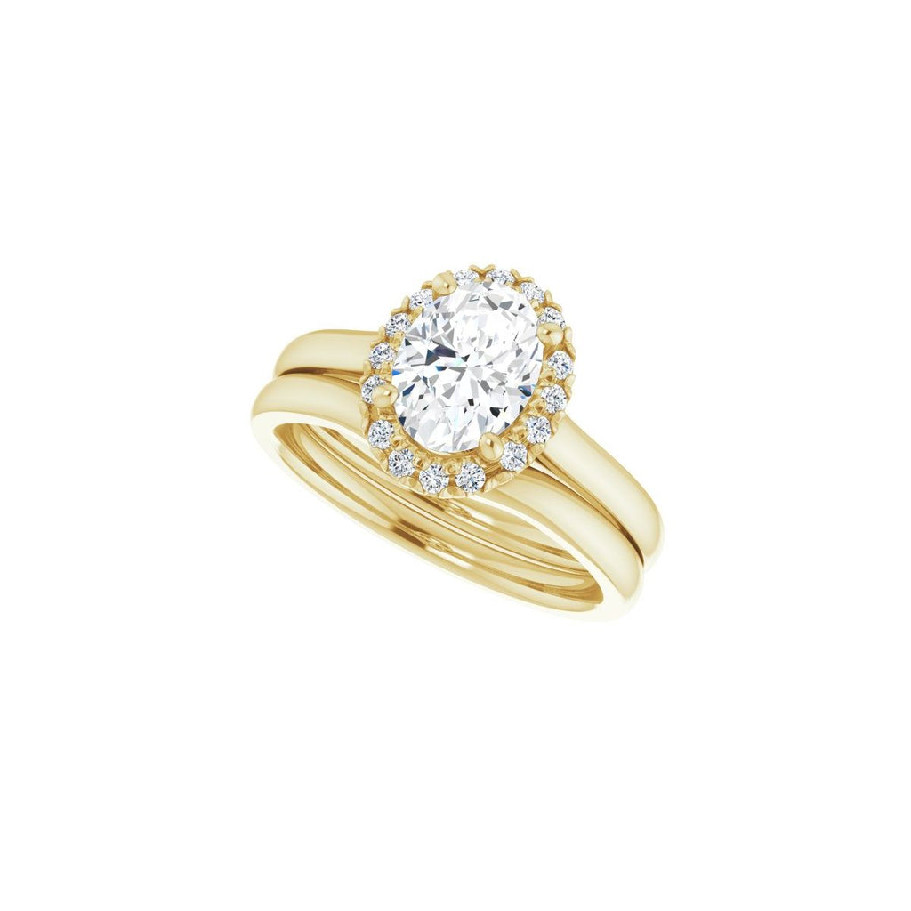 French-Set Halo-Style Engagement Ring