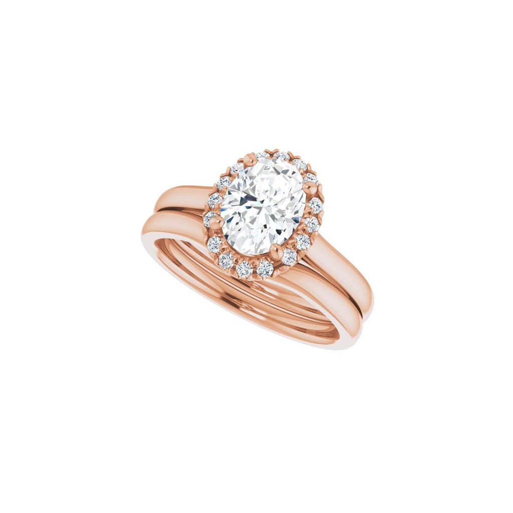 French-Set Halo-Style Engagement Ring