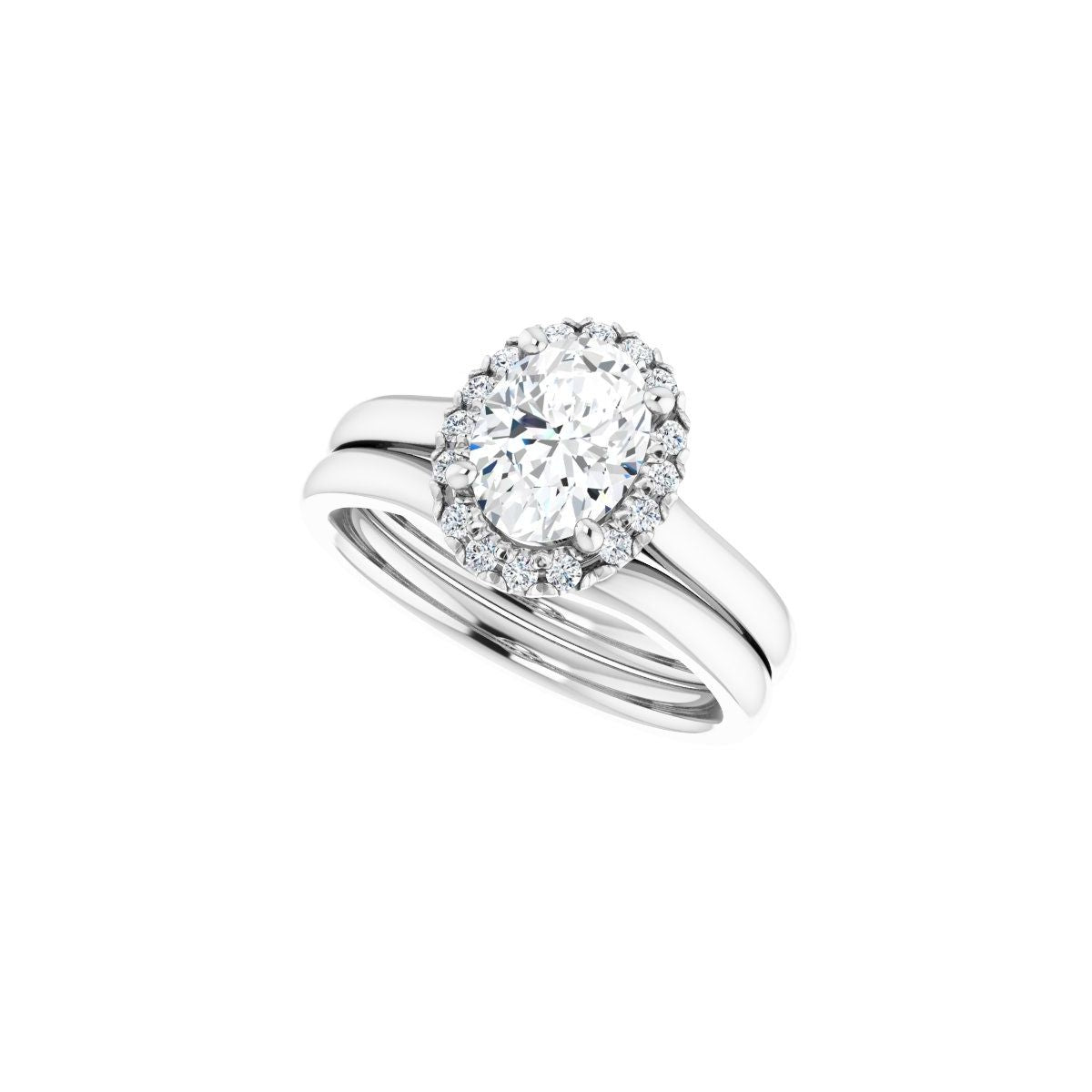 French-Set Halo-Style Engagement Ring