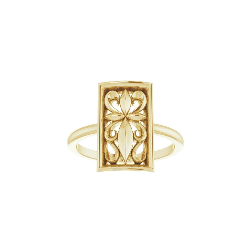 Vintage-Inspired Cross Ring