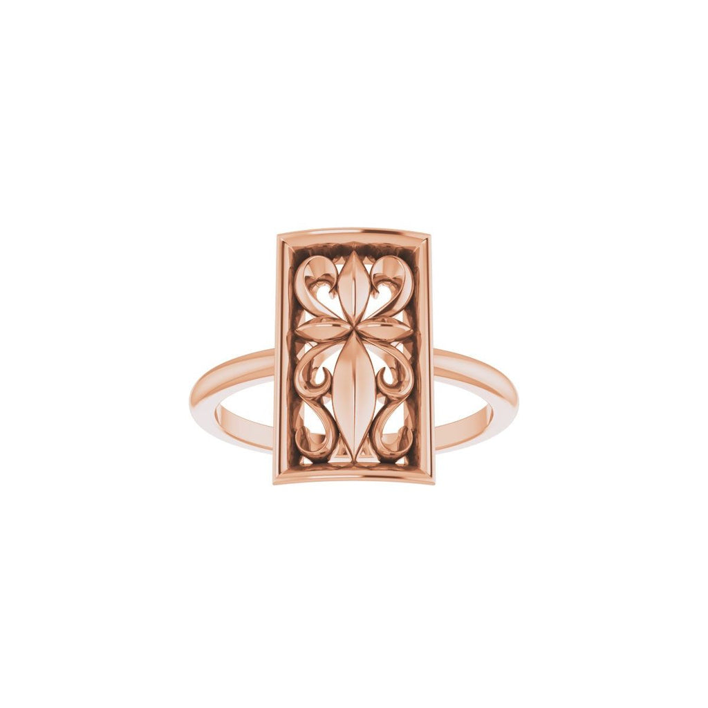 Vintage-Inspired Cross Ring
