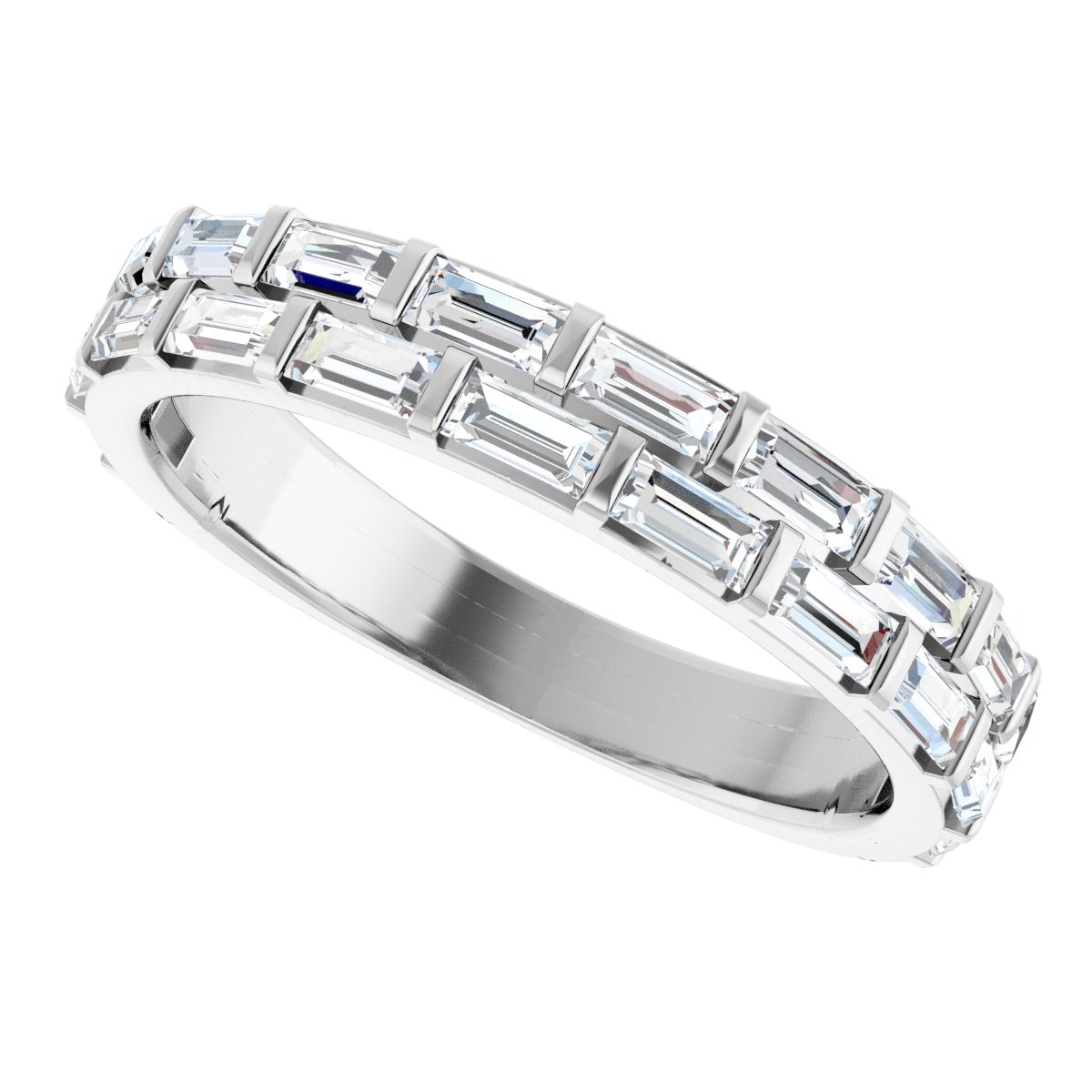 Double Row Baguette Anniversary Band