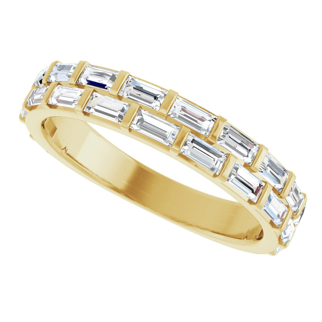 Double Row Baguette Anniversary Band