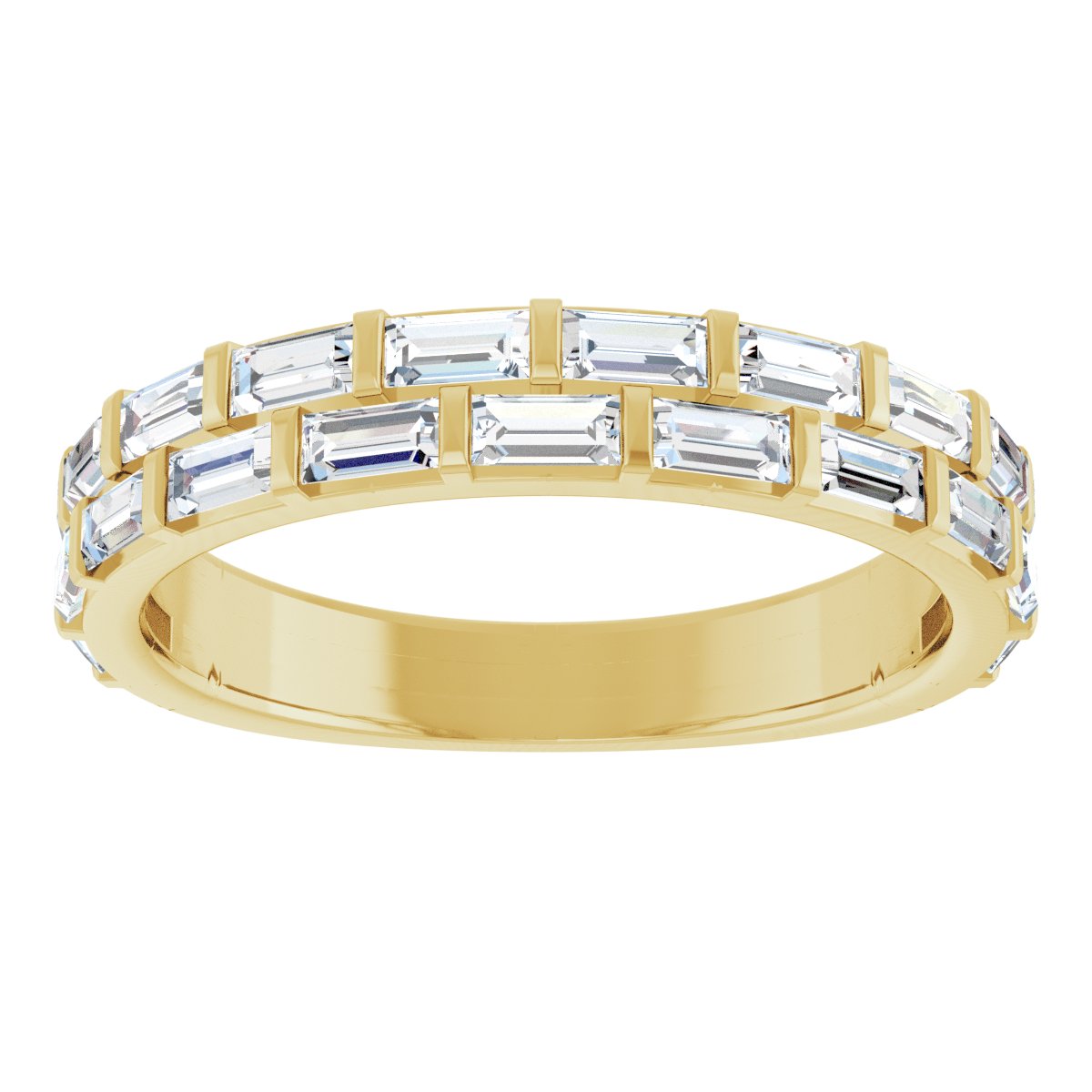 Double Row Baguette Anniversary Band