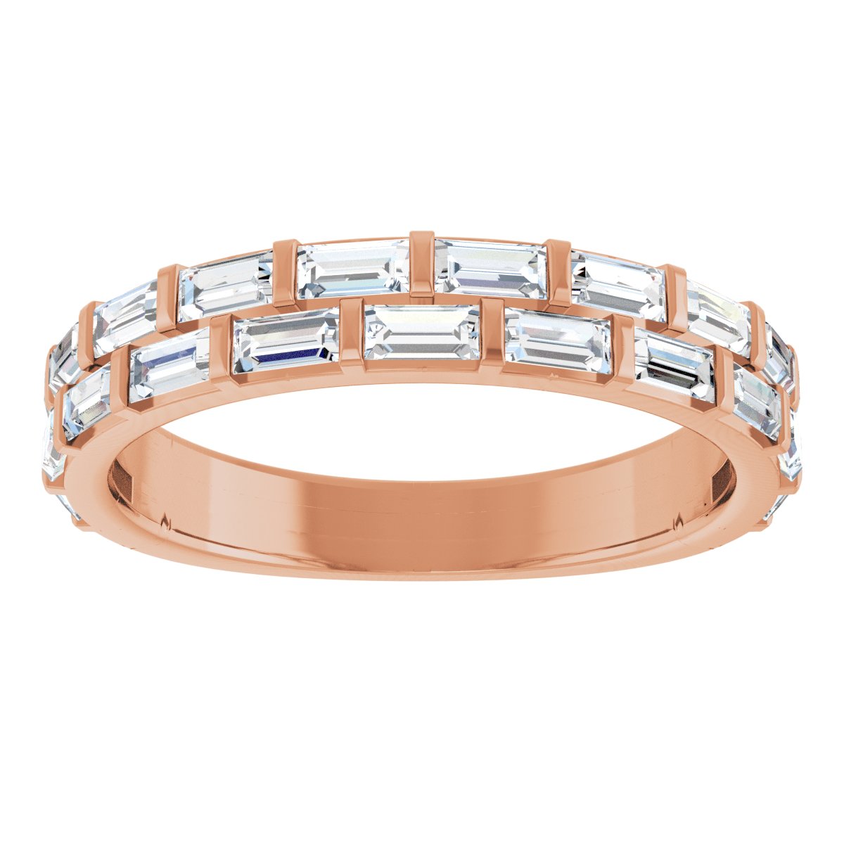 Double Row Baguette Anniversary Band