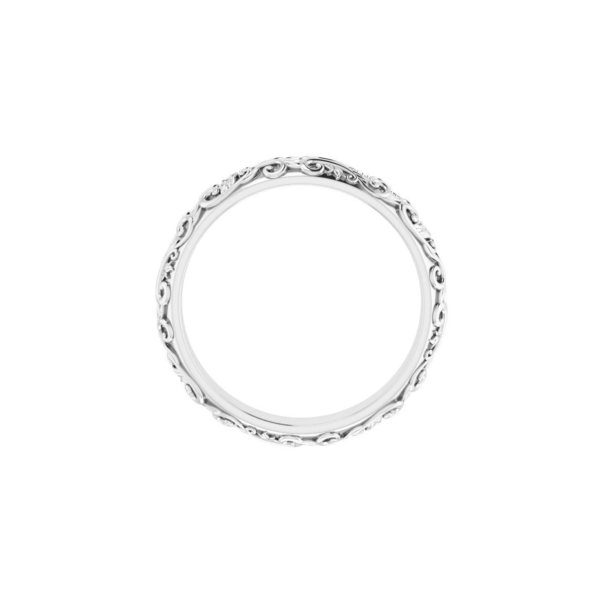 Milgrain Sculptural Half Round Band
