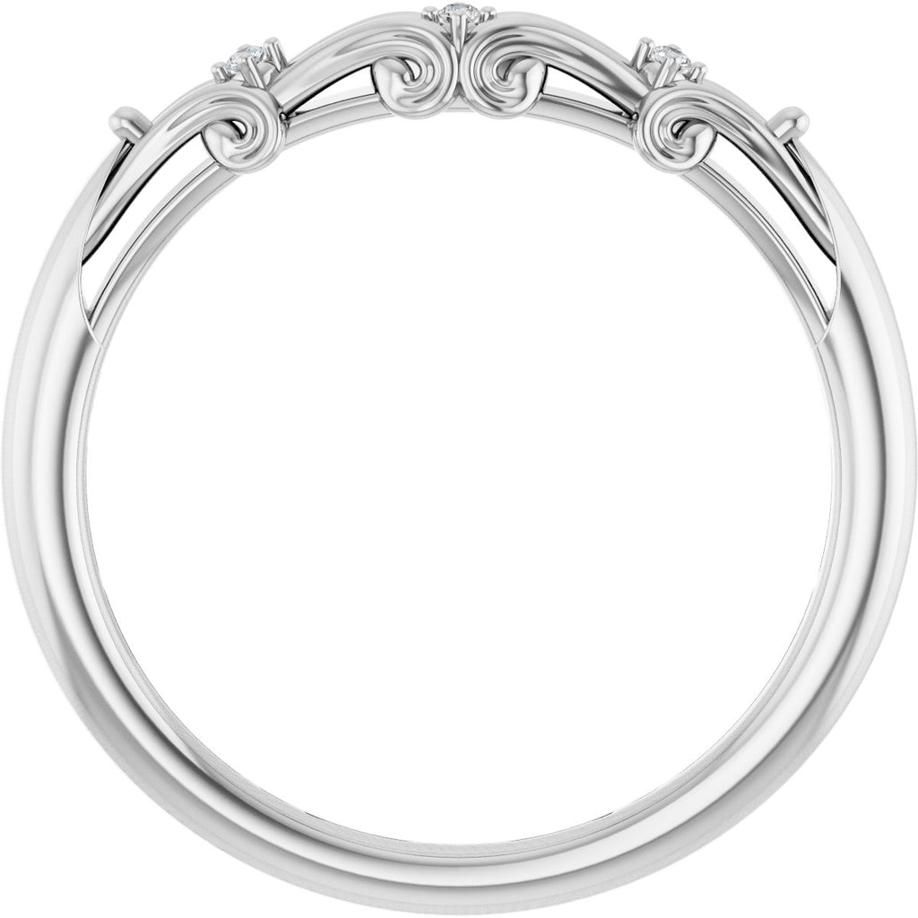 Accented Sculptural Engagement Ring or Band