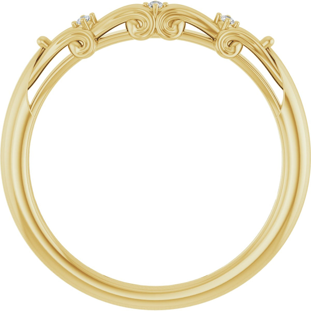 Accented Sculptural Engagement Ring or Band