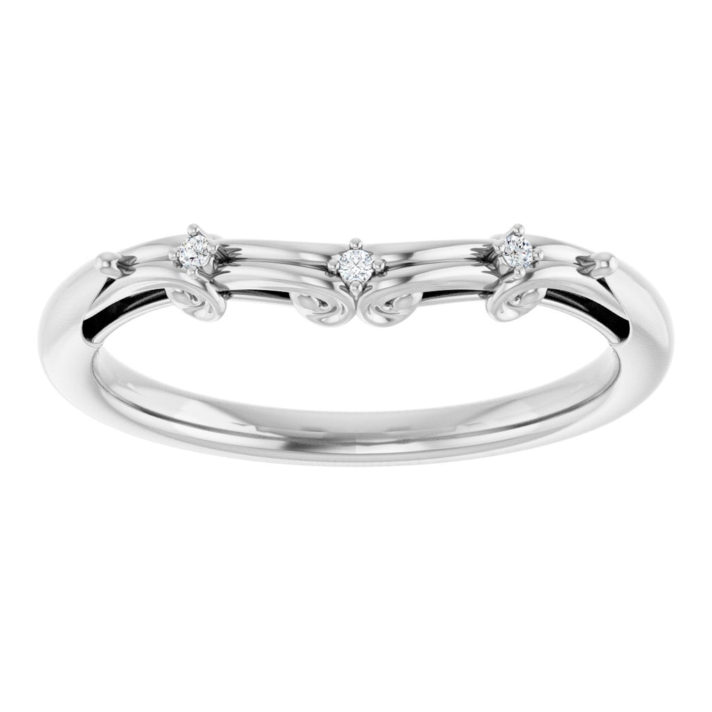 Accented Sculptural Engagement Ring or Band