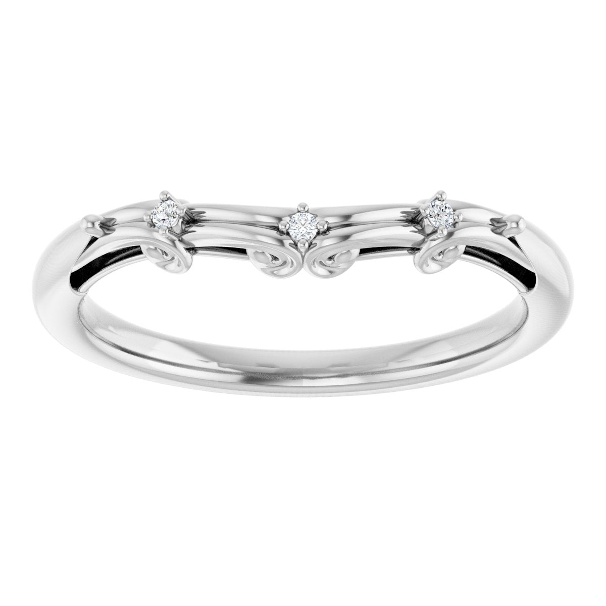 Accented Sculptural Engagement Ring or Band