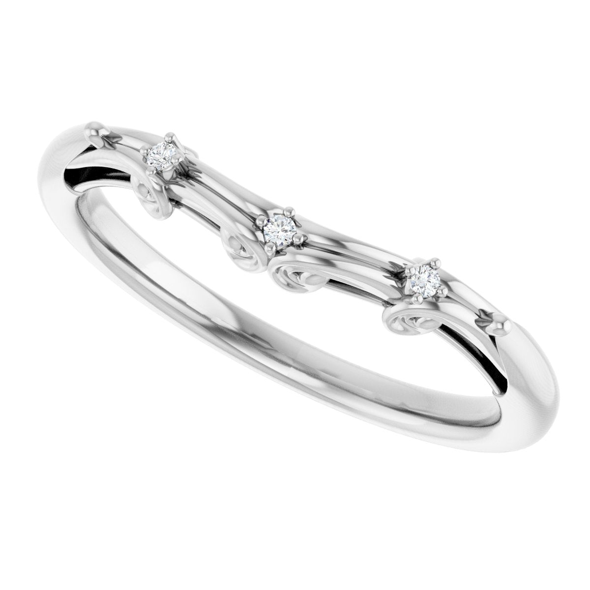 Accented Sculptural Engagement Ring or Band