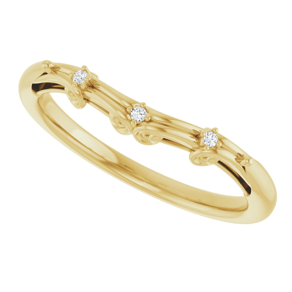 Accented Sculptural Engagement Ring or Band