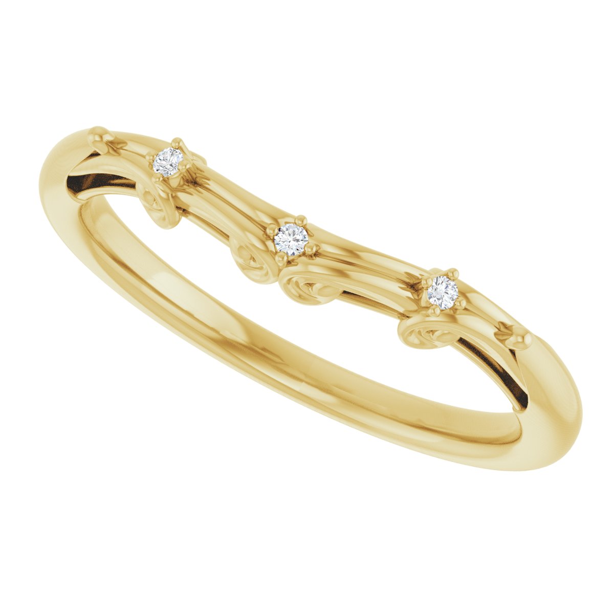 Accented Sculptural Engagement Ring or Band