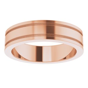 Milgrain Grooved Comfort-Fit Flat Band