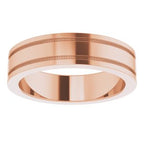 Milgrain Grooved Comfort-Fit Flat Band